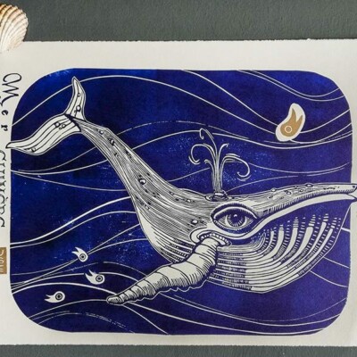 Les portraits de Méduse, linogravure Les portraits de Méduse, linogravure